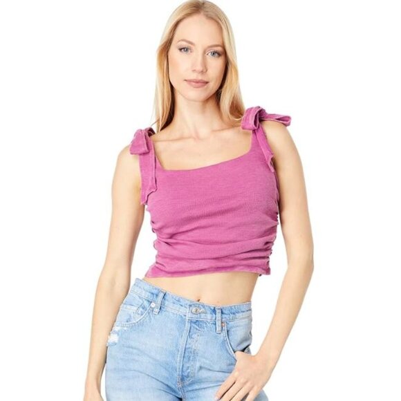 Free People || Boulevard Rouched Cropped Tank Top - Picture 2 of 11